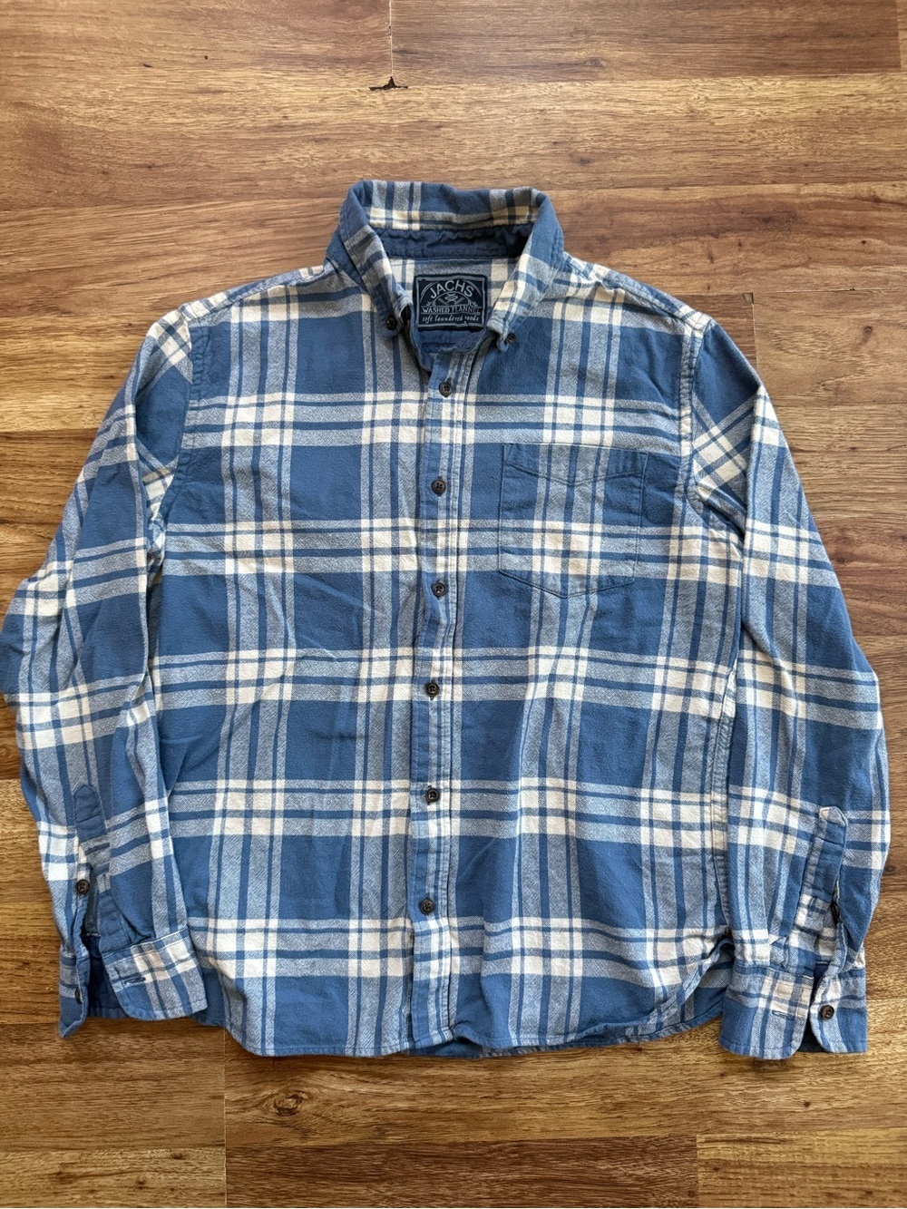 Jachs Blue & White Plaid Long-Sleeve Button-Down Shirt